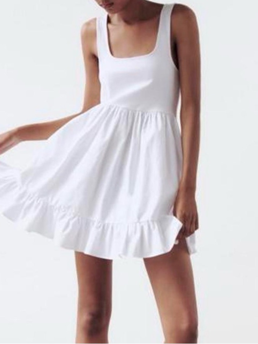 Zara white cotton mini dress small 4/6